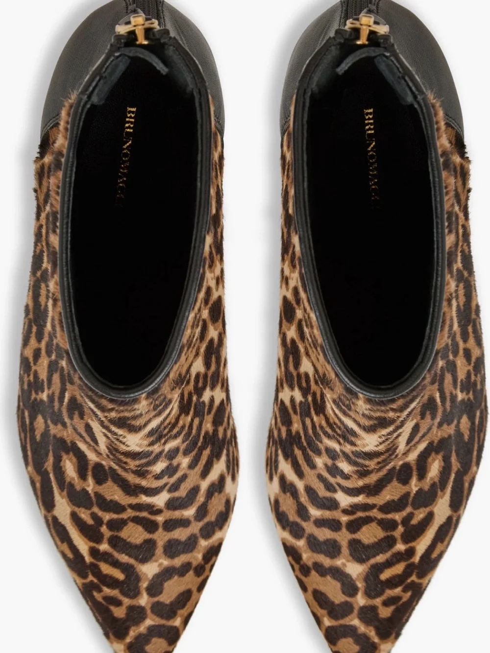 Bruno Magli Francesca Leopard Haircalf Pointed Toe Ankle Booties Sz 6.5